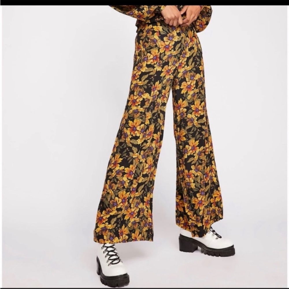 Free people floral wide leg size 8 - Picture 1 of 7